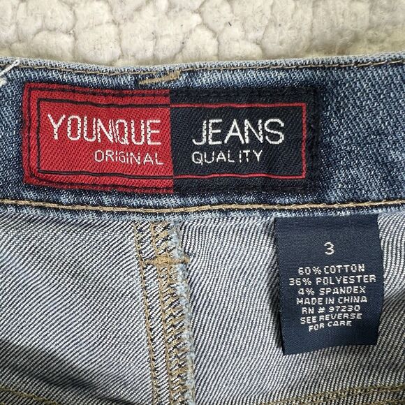 Younique Jeans Women’s Size 3 (Actual Sizes 28x22) Blue Crop Distressed Pattern - Picture 7 of 12